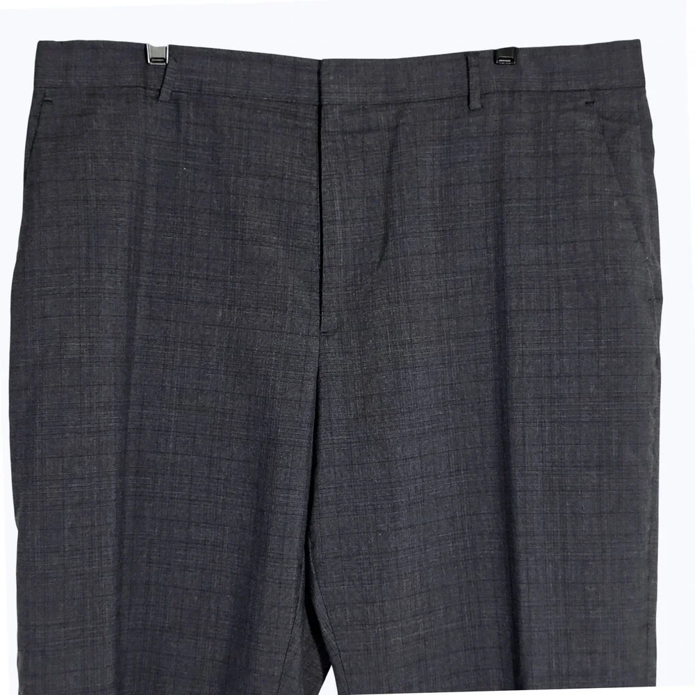 Banana Republic Tailored Fit Dress Pants Men's 38x31 Gray Blue Plaid Slacks Good